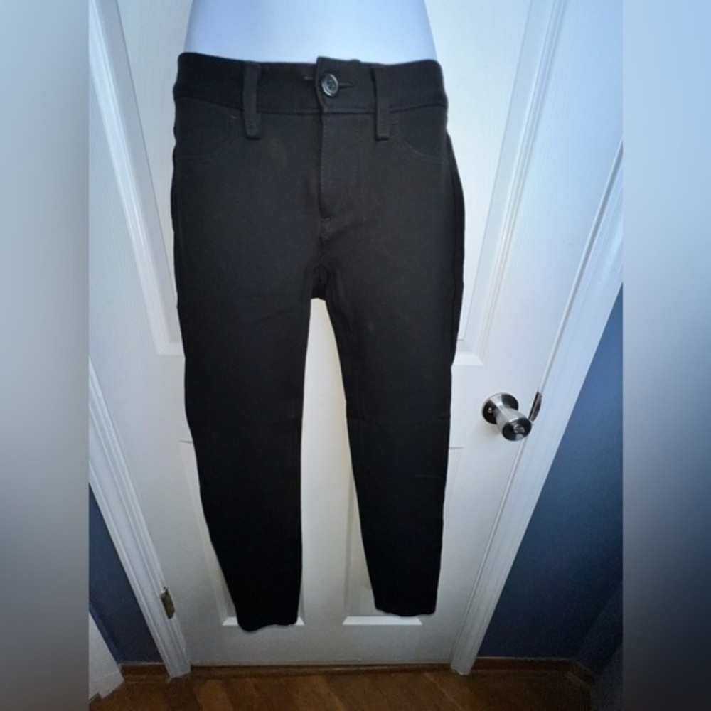 Loft Petites 0 Black Ponte Stretch Skinny Crop Trouser Dress Pant Jegging 0P